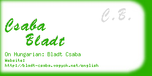 csaba bladt business card